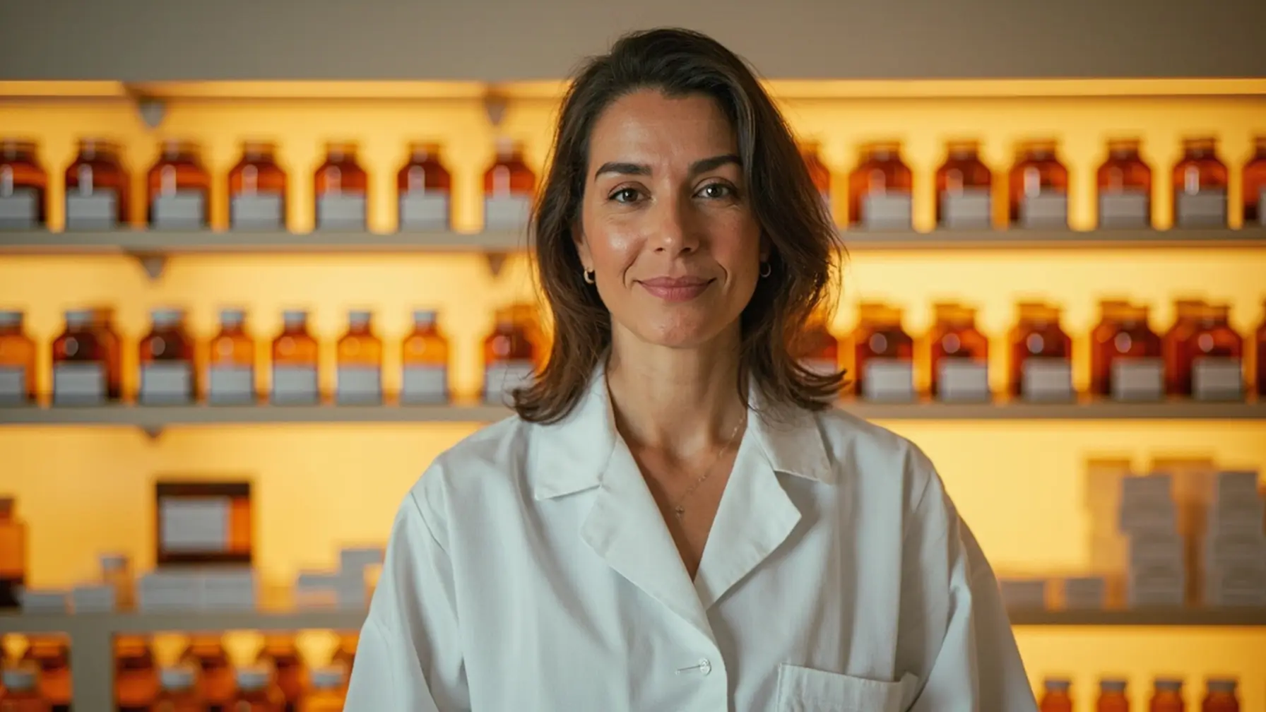 Farmacêutica em farmácia de manipulação própria adquirida com consórcio de imóvel comercial